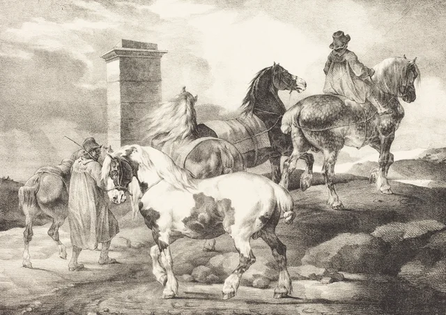 Caballos llevados a la feria