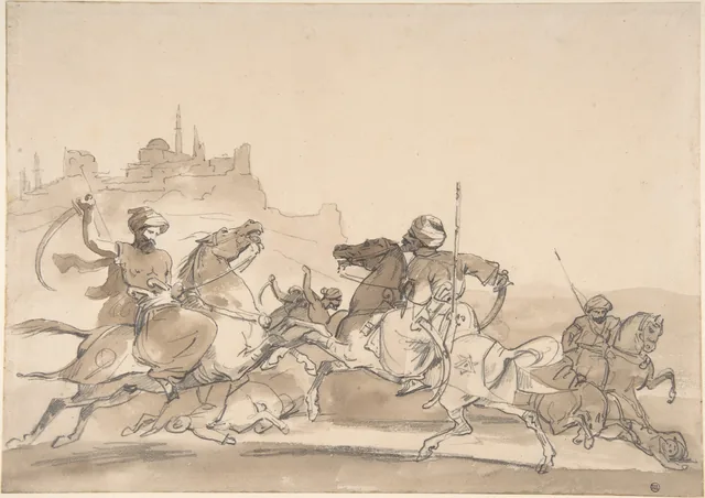 Combat de cavaliers orientaux