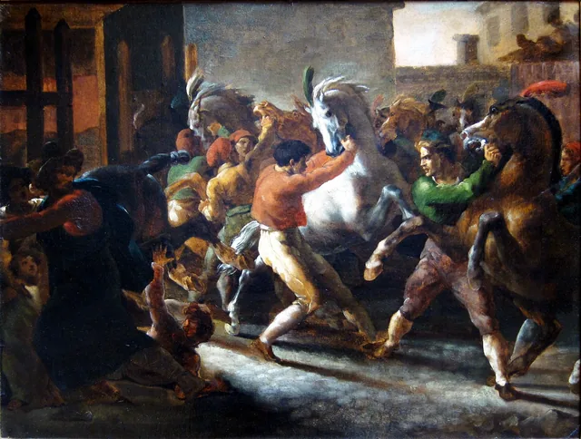 Riderless Horse Race in Rome