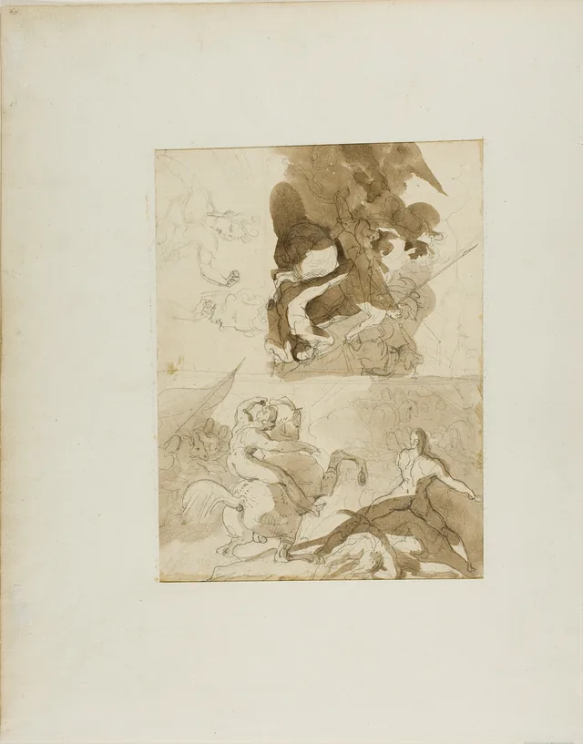 Croquis pour une bataille de cavalerie