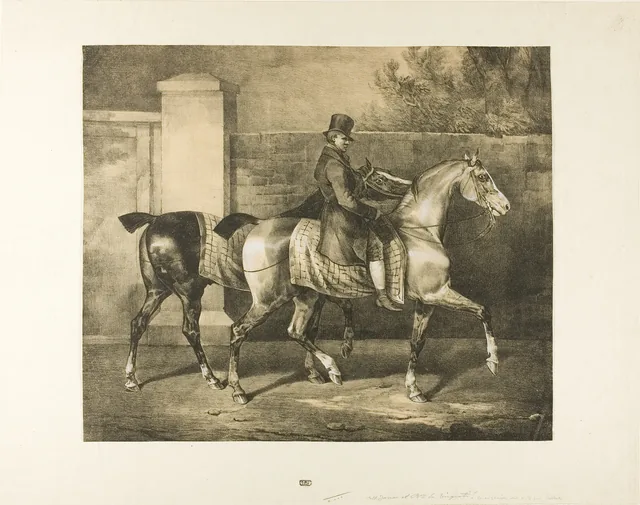 Two Horses Walked by a Jockey, Théodore Géricault