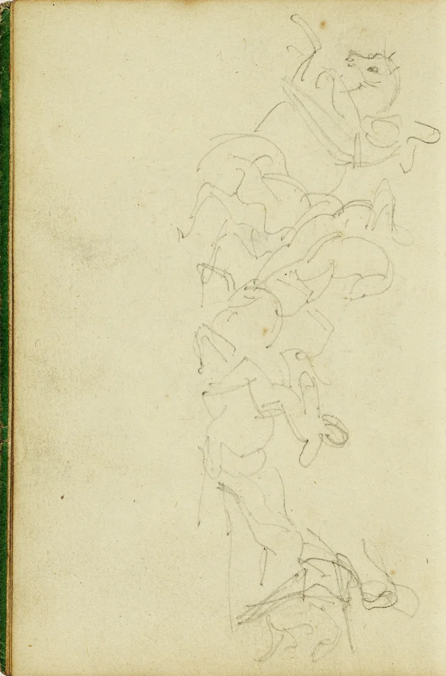Cavalry skirmish with four horsemen