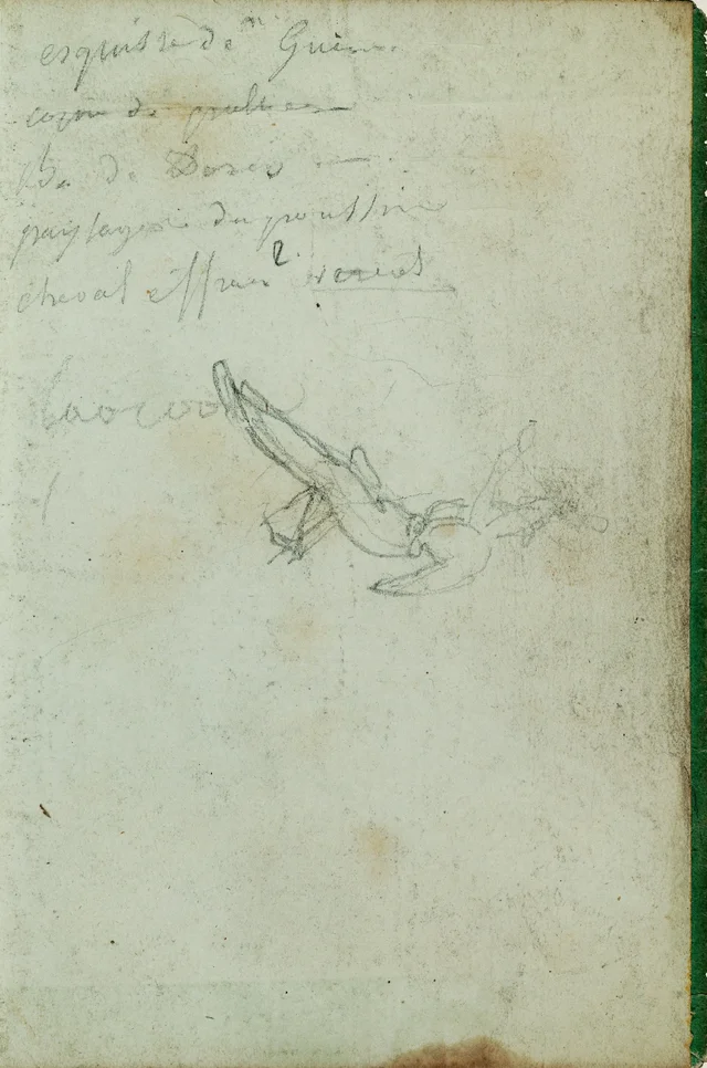 Figure study and inscriptions