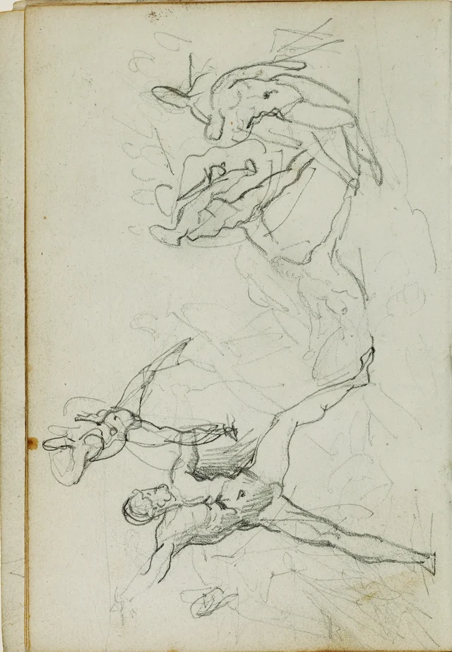 Studies of nude men in combat