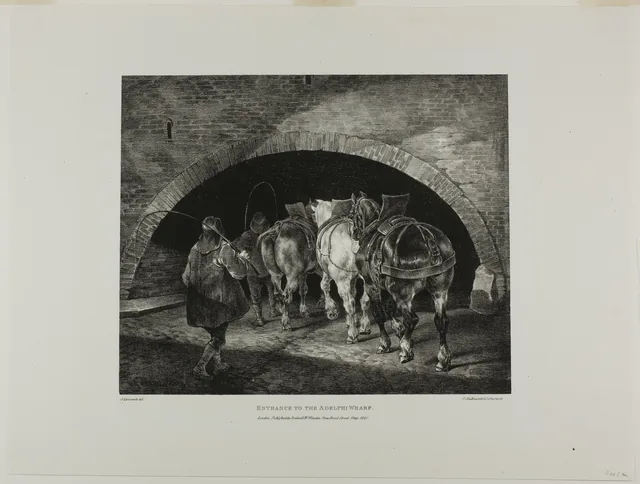 Entrance to the Adelphi Wharf, plate 11 from Various Subjects Drawn from Life and on Stone (The English Suite)