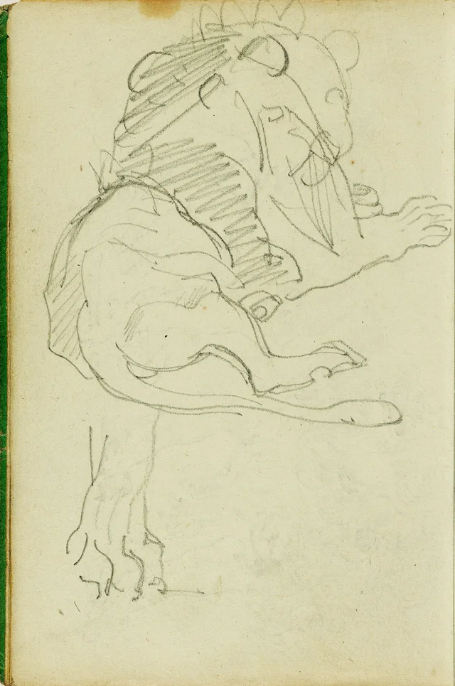 Seated lion