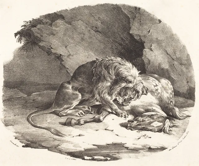 Lion Devouring a Horse, Théodore Géricault