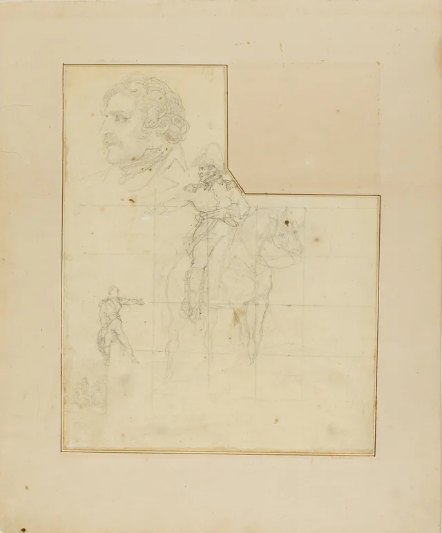 Mounted Officer and Other Sketches