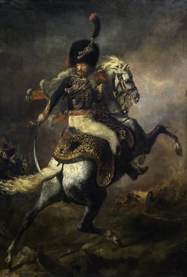 Oficial de cazadores a caballo de la guardia imperial cargando