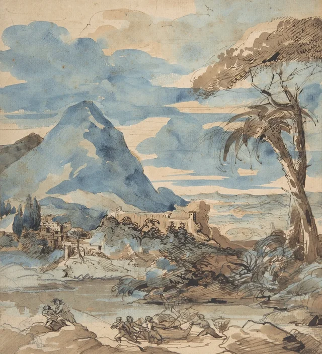 Paisaje con pescadores, Théodore Géricault