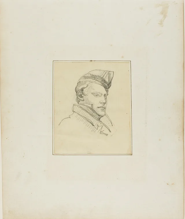 Portrait of a Young Man Wearing a Military Cap