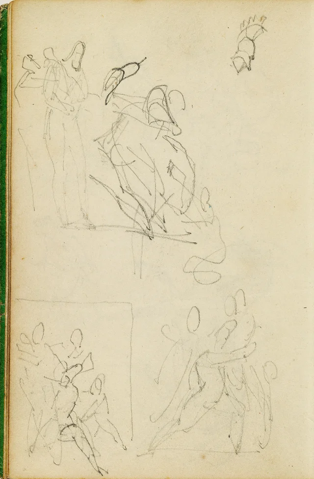 Three compositional studies of figure group