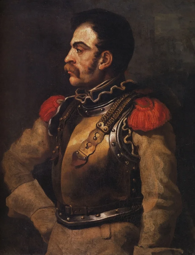 Un carabinero, visto de medio cuerpo