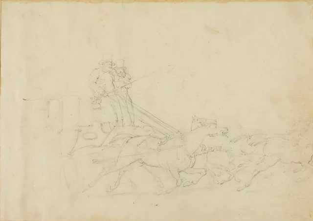 Coach Drawn by Four Galloping Horses