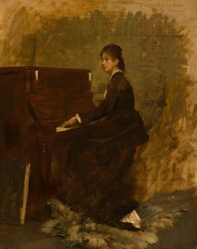 Girl at Piano, Theodore Robinson