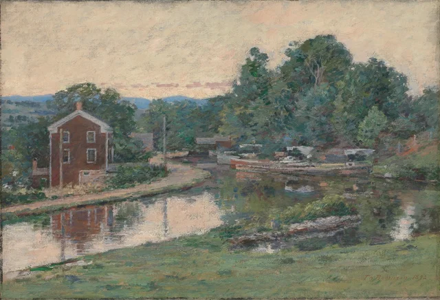Evening at the Lock, Napanoch, New York, Theodore Robinson