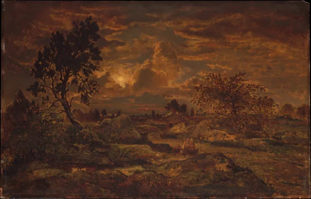 Sunset near Arbonne, Théodore Rousseau