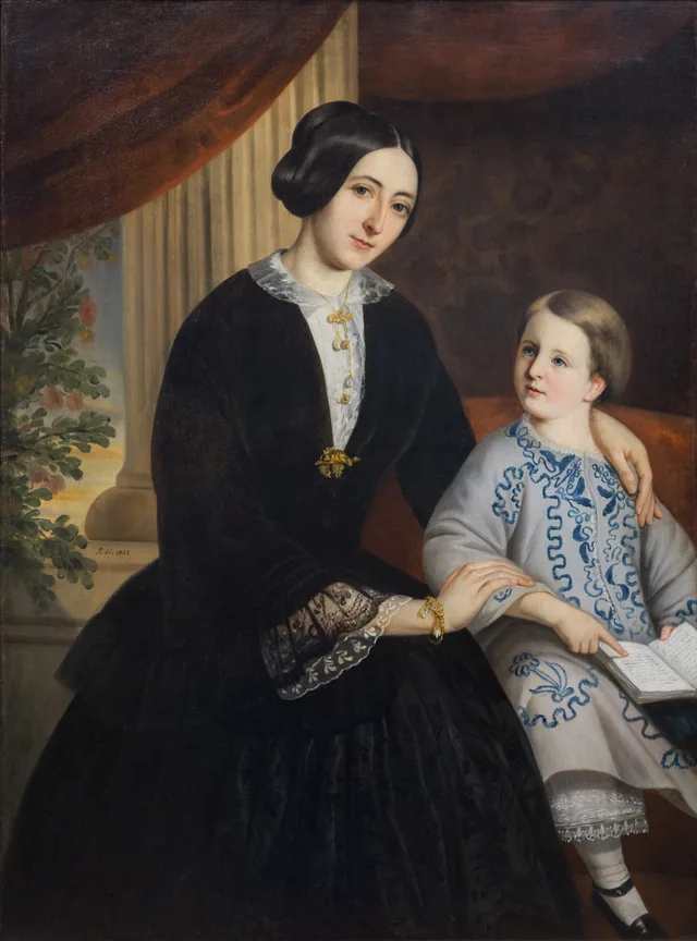 Madame Cyrice Têtu, née Caroline Dionne, and Her Son Amable