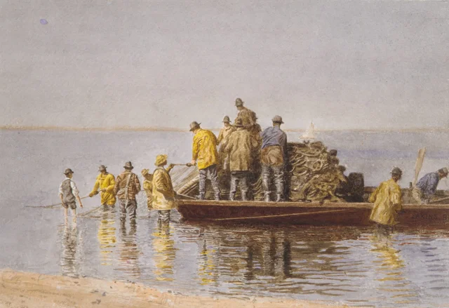 Taking Up the Net, Thomas Eakins