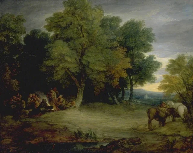 Campamento de gitanos al atardecer, Thomas Gainsborough