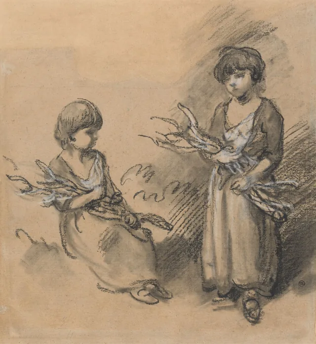 Estudios de muchachas llevando haces de leña, Thomas Gainsborough