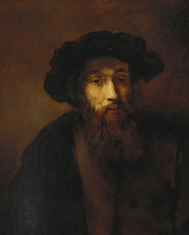 Hombre barbudo con gorro (a partir de Rembrandt), Thomas Gainsborough