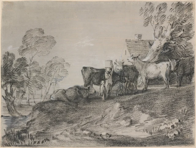 Landscape with Cattle by a Cottage