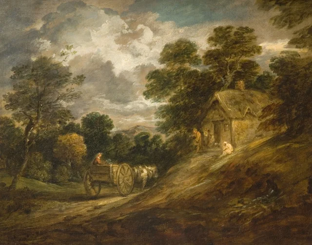 Paisaje con una casa de campo y un carro, Thomas Gainsborough