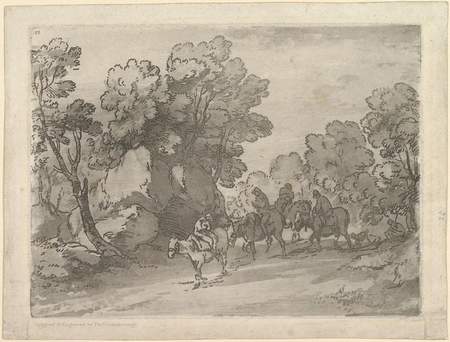 Wooded Landscape with Riders, Thomas Gainsborough