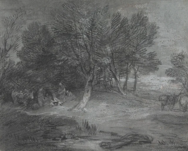 Paisaje arbolado con un campamento de gitanos, Thomas Gainsborough