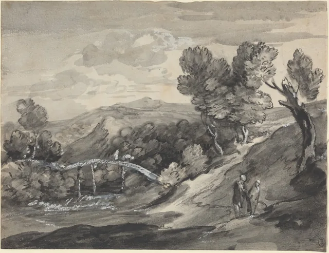Wooded Upland Landscape with a Bridge