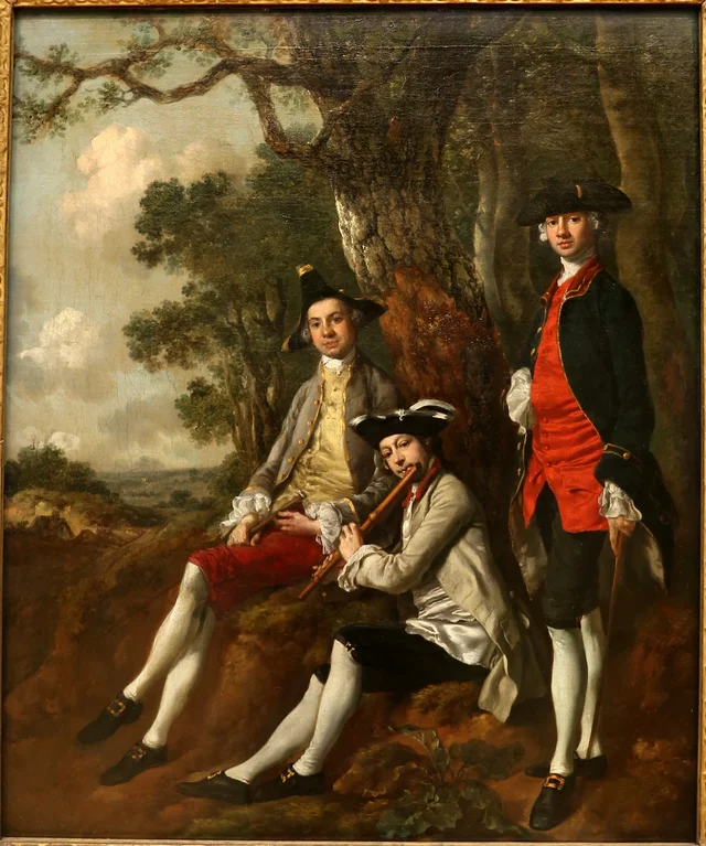 Peter Darnell Muilman, Charles Crokatt y William Keable en un paisaje