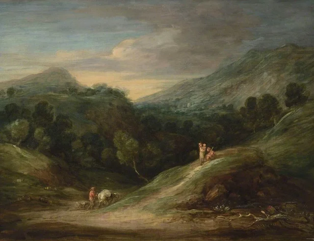 Vasta paisagem arborizada de terras altas, Thomas Gainsborough