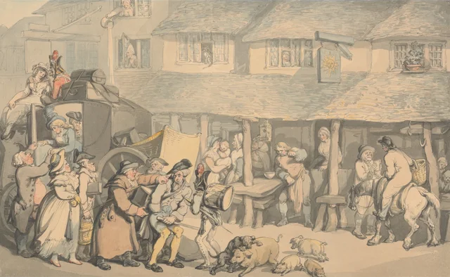 Bodmin Cornwall: The Arrival of the Stage-Coach, Thomas Rowlandson