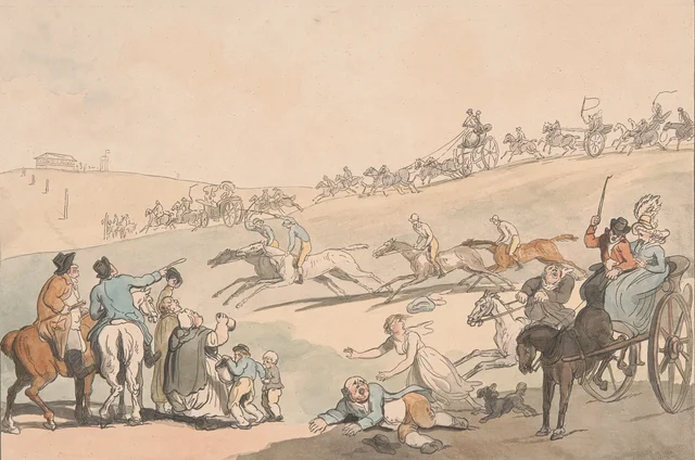 Racing [set of six]: 1. Racing, Thomas Rowlandson