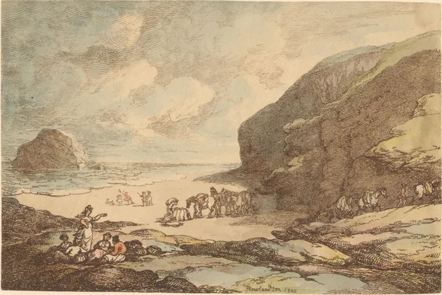 Crique sur la plage entourée de rochers