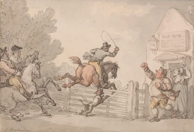 Eludiendo el peaje, Thomas Rowlandson