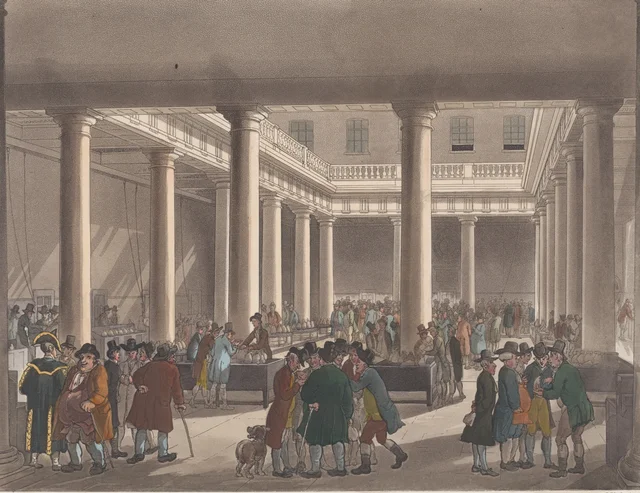 La Bolsa del trigo, Mark Lane, Thomas Rowlandson