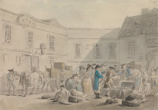 La aduana de Boulogne, Thomas Rowlandson