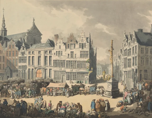 Place de Meir at Antwerp, Thomas Rowlandson