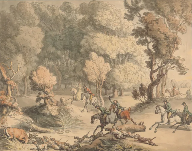 Le cerf aux abois, scène près de Taplow, Berkshire