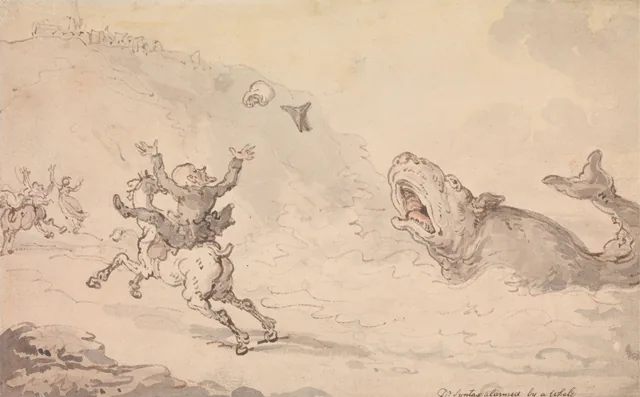 Dr Syntax Alarmed by a Whale, Thomas Rowlandson
