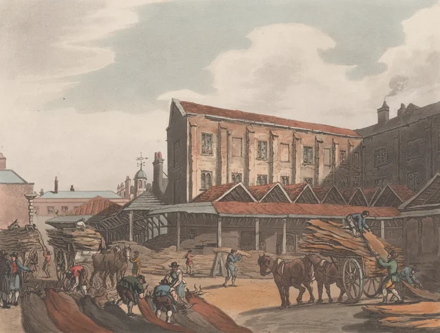El mercado de Leaden Hall, Thomas Rowlandson