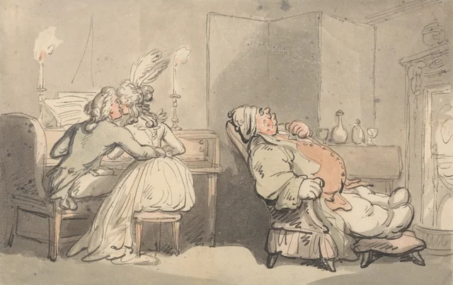 Comforts of Bath: The Music Master, Thomas Rowlandson