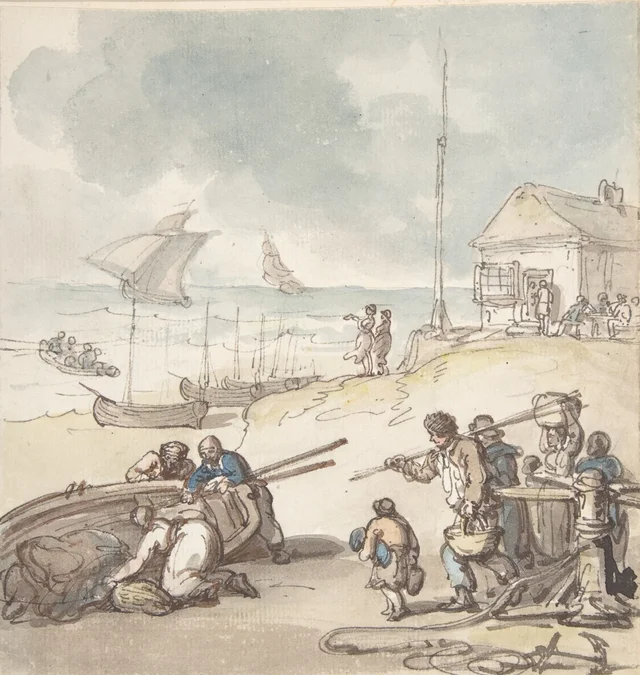 Personnages au bord de la mer