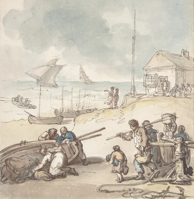 Personajes junto al mar, Thomas Rowlandson