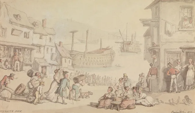 Plymouth Dock, Thomas Rowlandson