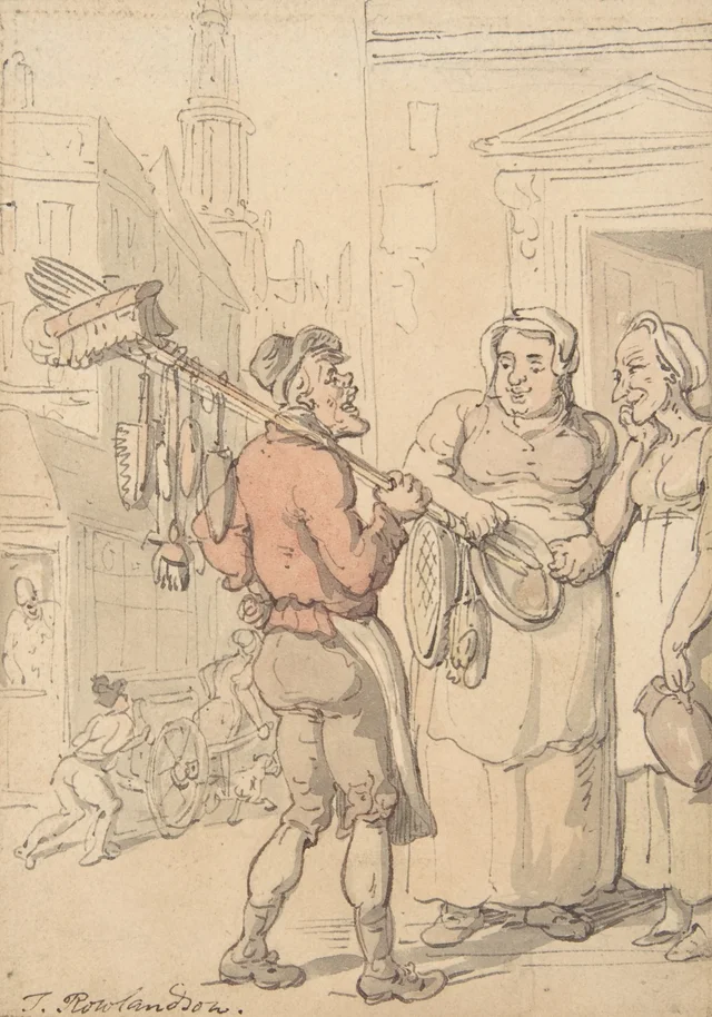 Escena de calle: el vendedor de cepillos