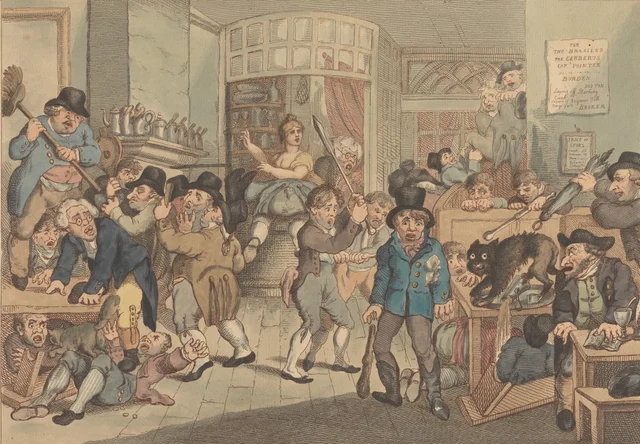 A Mad Dog in a Coffee House, Thomas Rowlandson