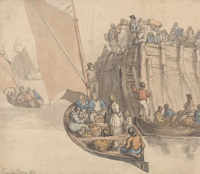 Un embarcadero en Ámsterdam, Thomas Rowlandson